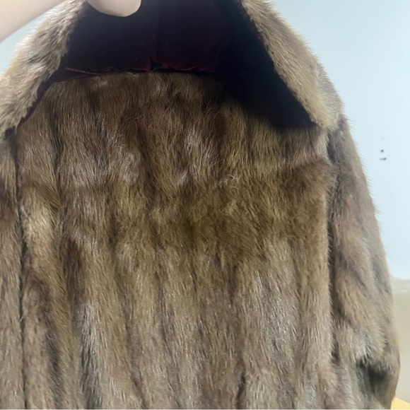 Vintage Montreal Brown Mink Coat Brown Faux Fur Original Coat Chunky size Medium - Picture 9 of 13